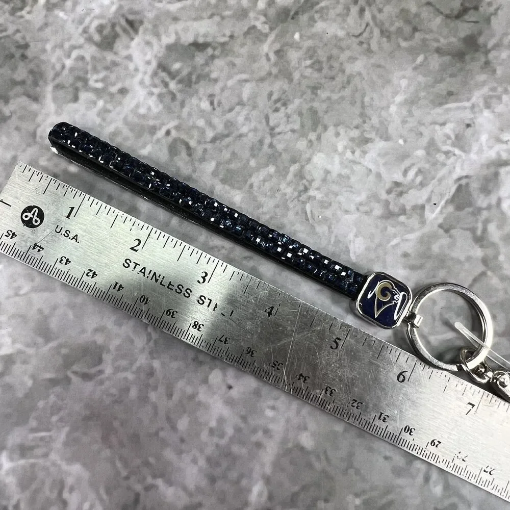LA Rams NFL Rams Bling Key Strap Rhinestone Keychain Keyring New NWT